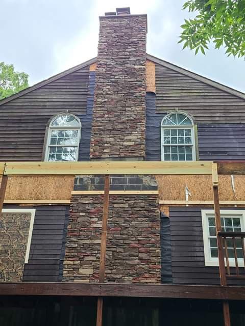 Chimney with Dutch Quality Torino Stack Ledge stone
